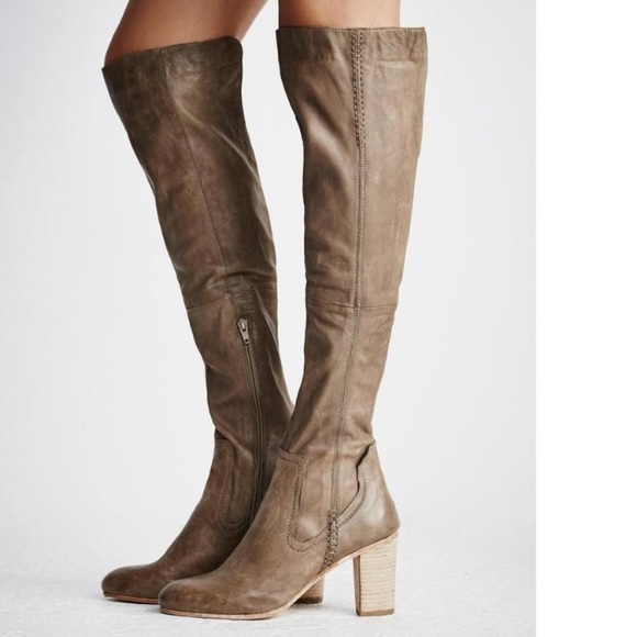 Free People Taupe/ Grey Over the Knee boots size 38 - Picture 2 of 15